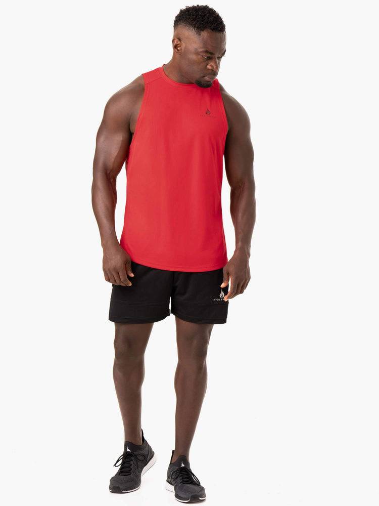 Men's Ryderwear Men Tanks Lift Mesh Baller Tank Tanks Red | NZ1143WY