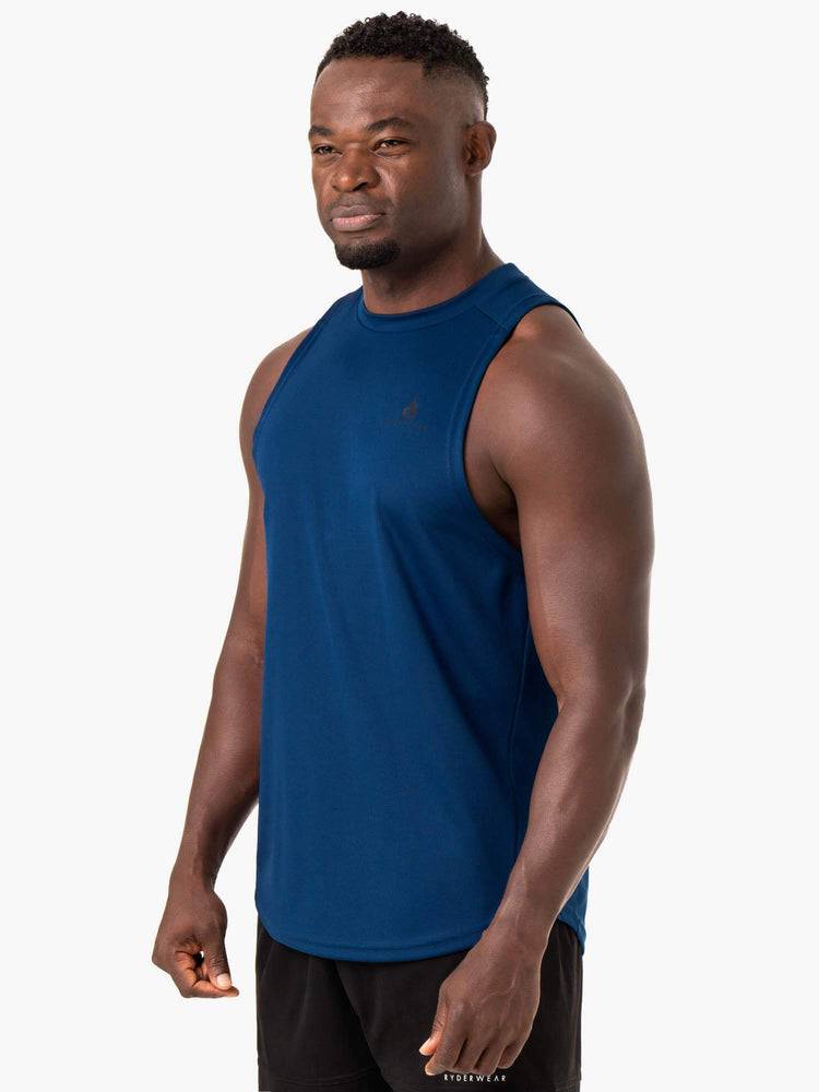 Men's Ryderwear Men Tanks Lift Mesh Baller Tank Tanks Blue | NZ1145RW