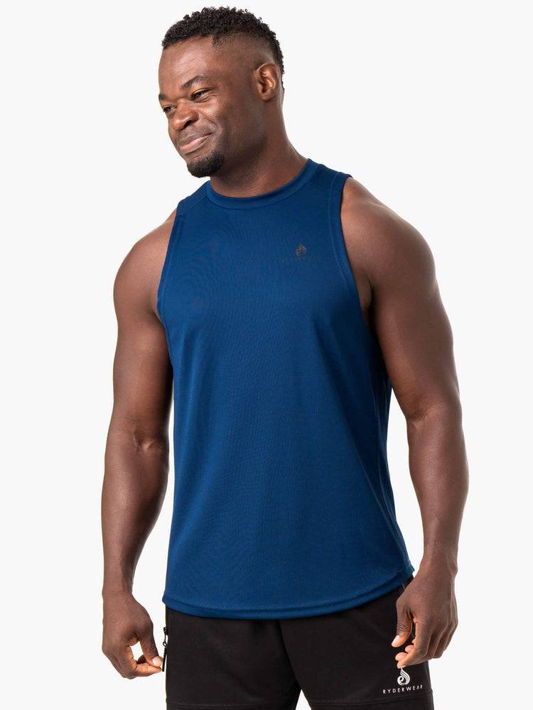 Men\'s Ryderwear Men Tanks Lift Mesh Baller Tank Tanks Blue | NZ1145RW