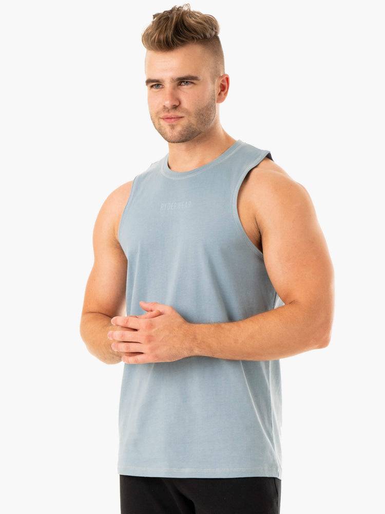 Men's Ryderwear Men Tanks Limitless Baller Tank Tanks Ice Blue | NZ1148UT