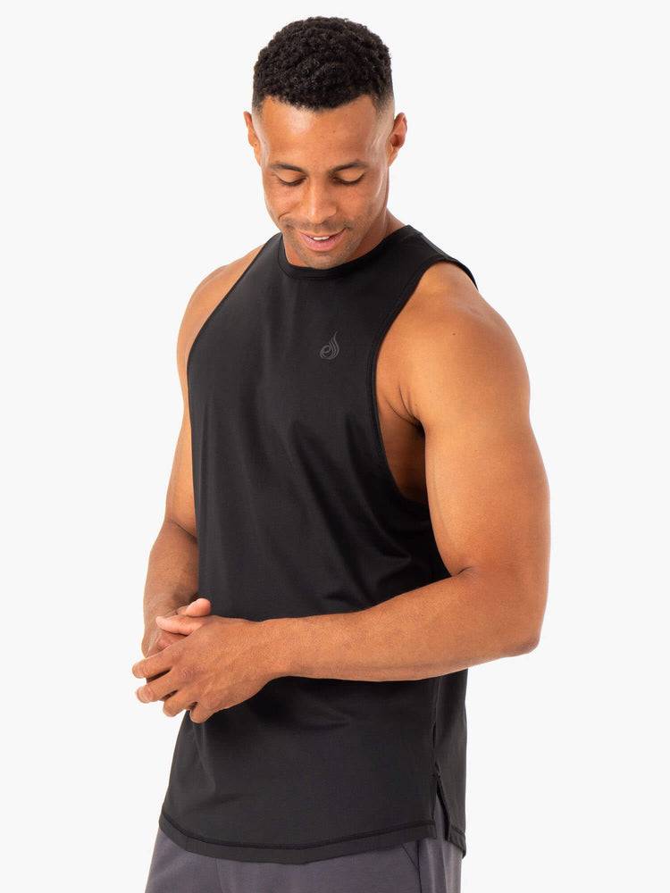 Men's Ryderwear Men Tanks Optimal Mesh Tank Tanks Black | NZ1151PQ