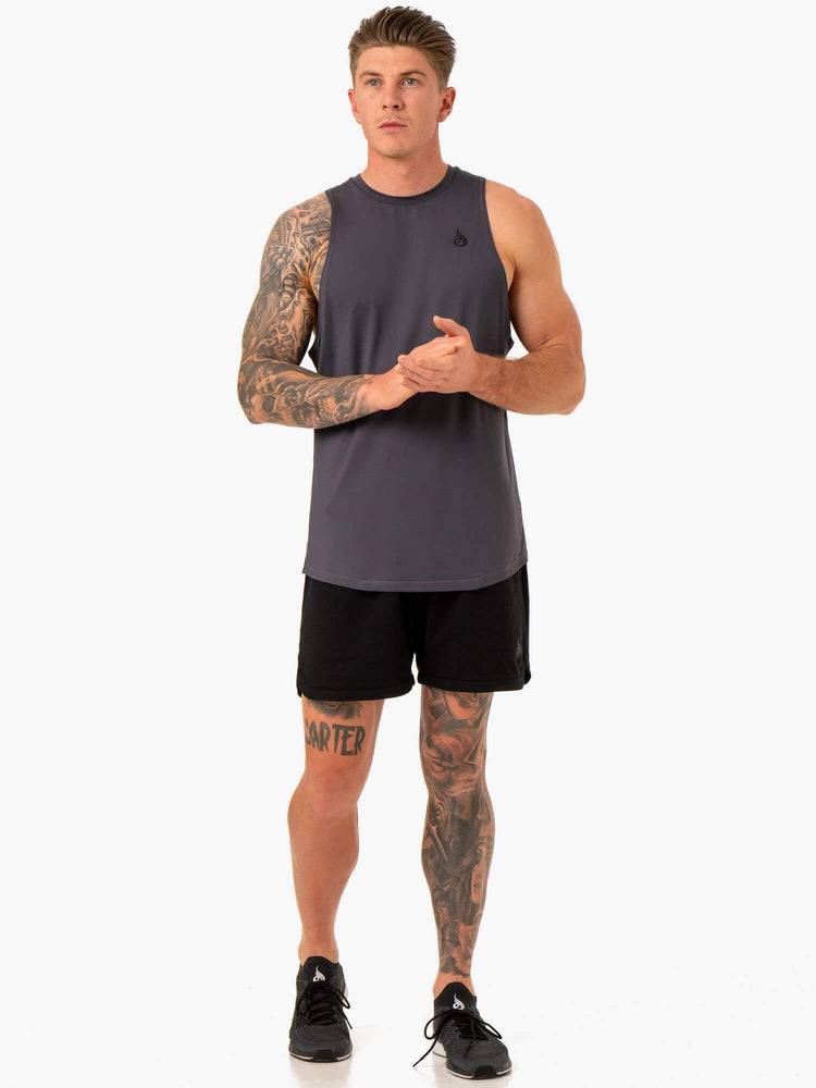 Men's Ryderwear Men Tanks Optimal Mesh Tank Tanks Charcoal | NZ1152AP