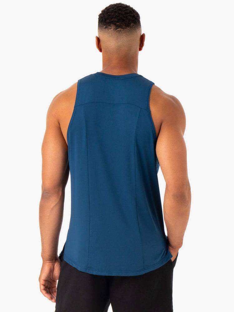 Men's Ryderwear Men Tanks Optimal Mesh Tank Tanks Blue | NZ1153SO