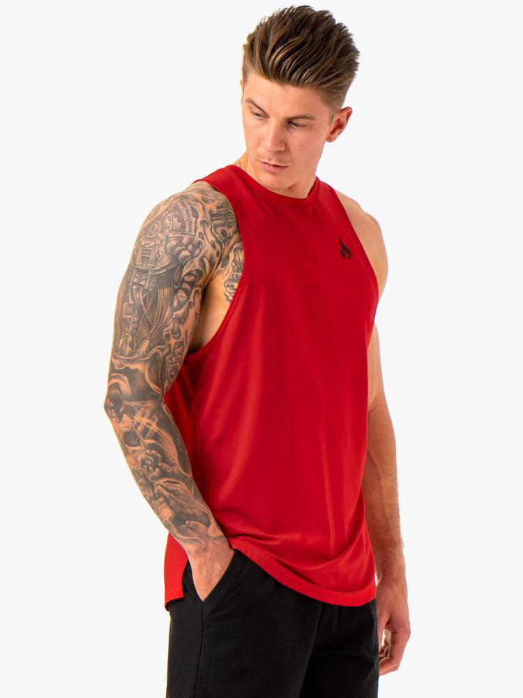 Men's Ryderwear Men Tanks Optimal Mesh Tank Tanks Red | NZ1154DN