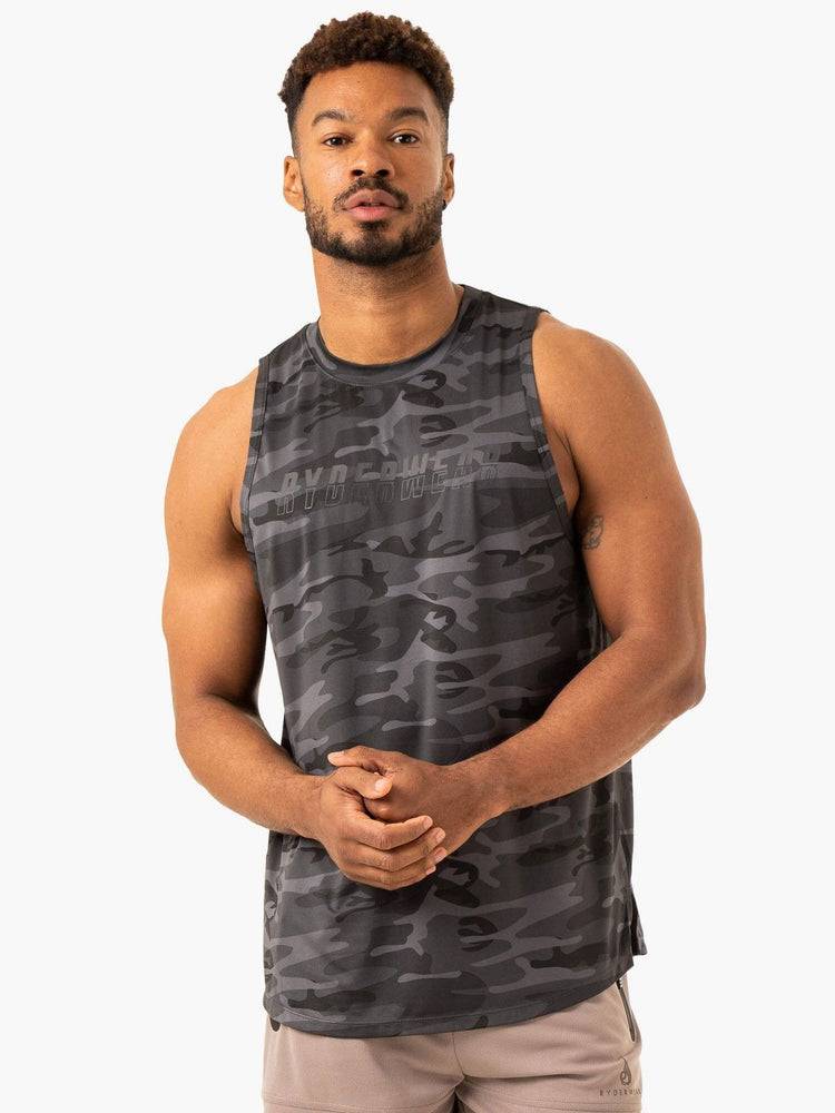 Men's Ryderwear Men Tanks Overdrive Tank Tanks Black Camo | NZ1155FM