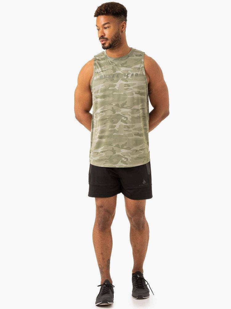 Men's Ryderwear Men Tanks Overdrive Tank Tanks Sage Green Camo | NZ1156GL