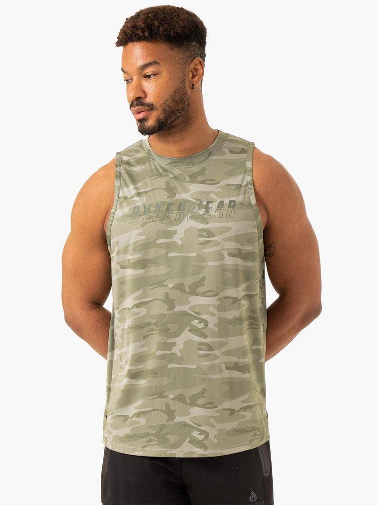 Men\'s Ryderwear Men Tanks Overdrive Tank Tanks Sage Green Camo | NZ1156GL