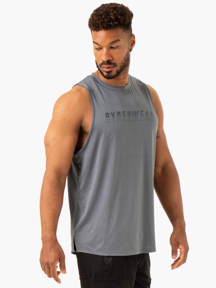 Men's Ryderwear Men Tanks Overdrive Tank Tanks Steel Blue | NZ1158JJ