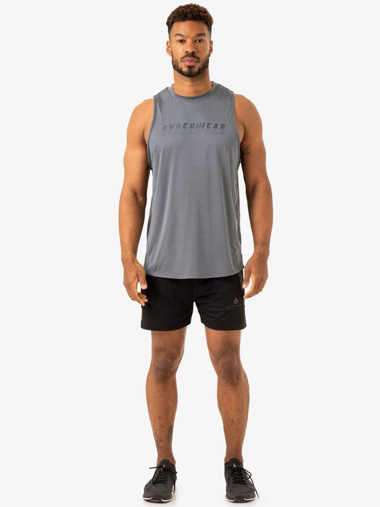 Men's Ryderwear Men Tanks Overdrive Tank Tanks Steel Blue | NZ1158JJ