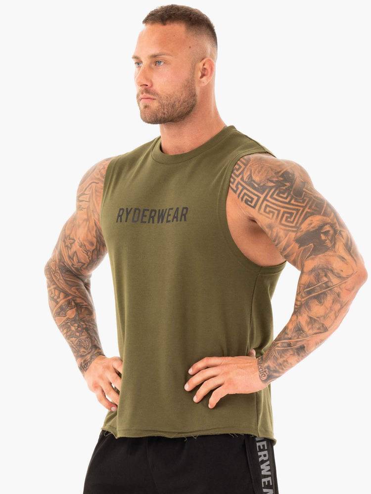 Men's Ryderwear Men Tanks Performance Baller Tank Tanks Khaki | NZ1159KI