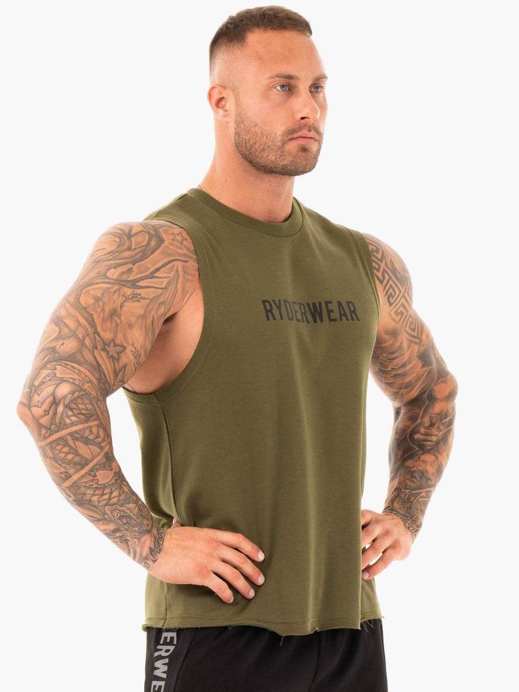 Men's Ryderwear Men Tanks Performance Baller Tank Tanks Khaki | NZ1159KI