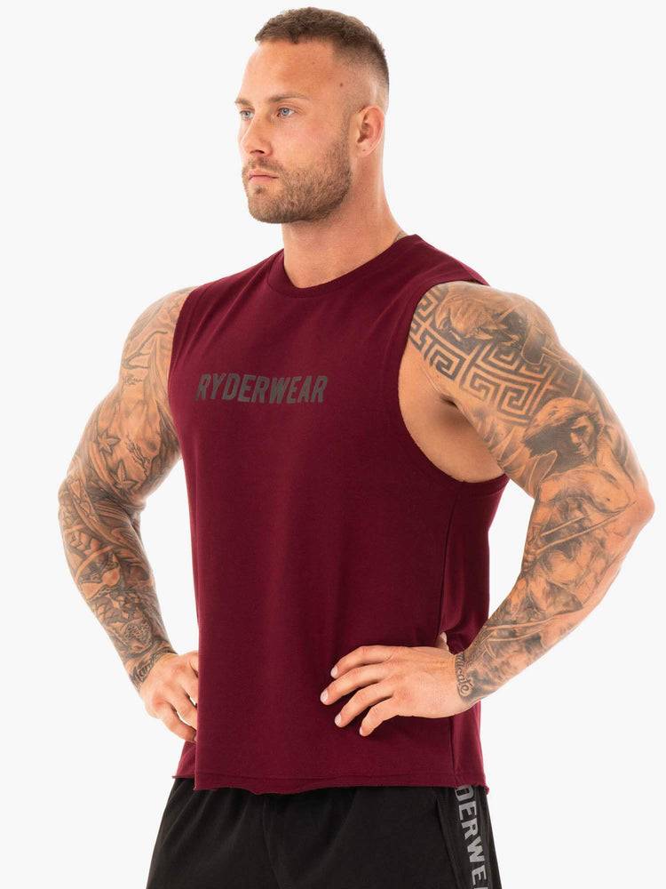 Men's Ryderwear Men Tanks Performance Baller Tank Tanks Burgundy | NZ1160LH