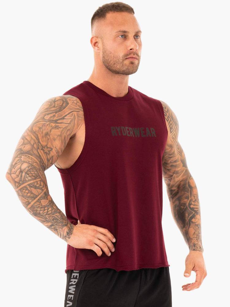 Men's Ryderwear Men Tanks Performance Baller Tank Tanks Burgundy | NZ1160LH