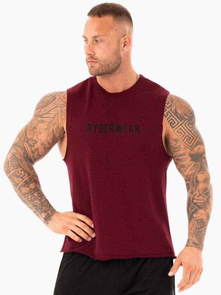 Men\'s Ryderwear Men Tanks Performance Baller Tank Tanks Burgundy | NZ1160LH