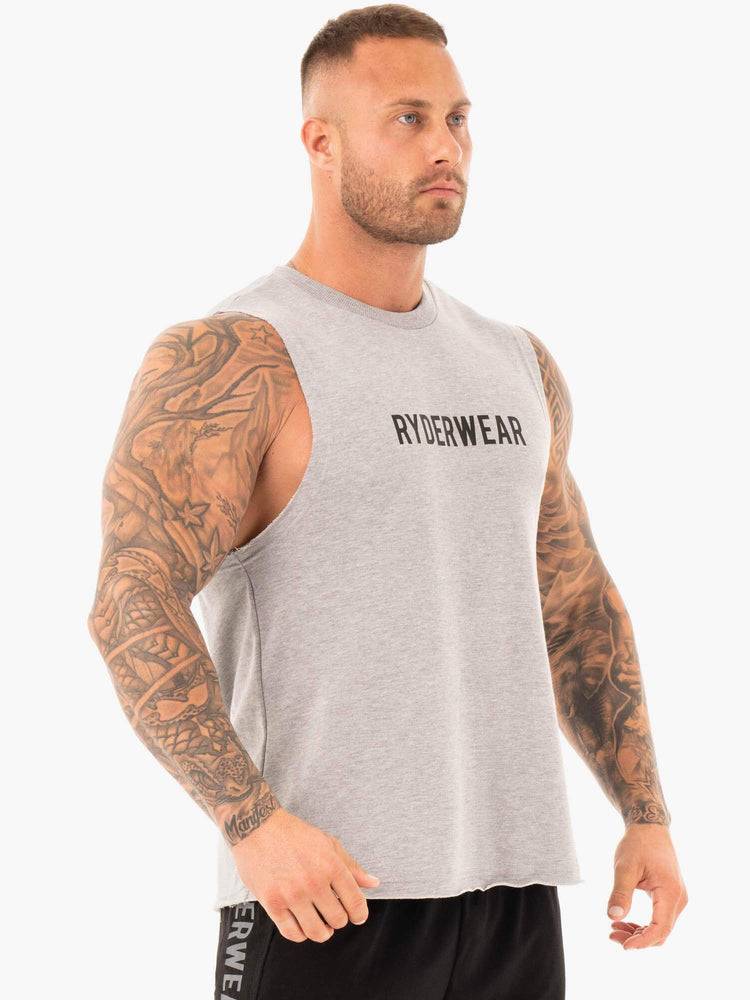 Men's Ryderwear Men Tanks Performance Baller Tank Tanks Grey Marl | NZ1161ZG