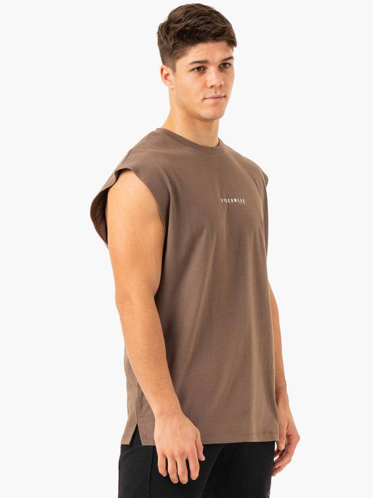 Men's Ryderwear Men Tanks Pursuit Wide Cut Tank Tanks Taupe | NZ1170EX