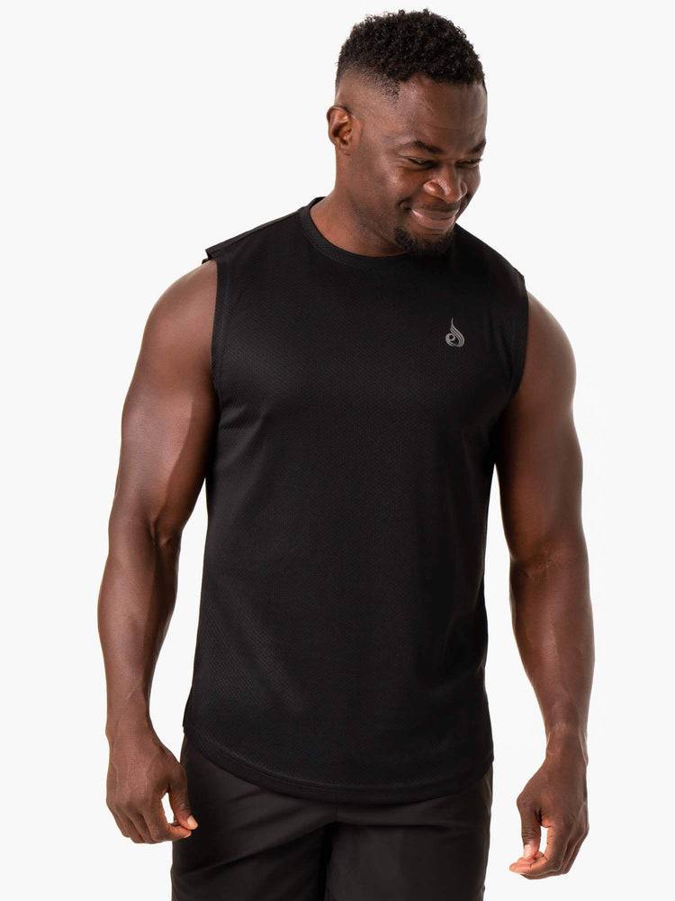 Men\'s Ryderwear Men Tanks Reflex Mesh Baller Tank Tanks Black | NZ1171RW