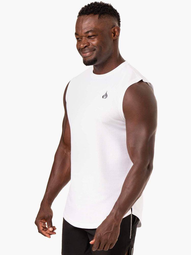 Men's Ryderwear Men Tanks Reflex Mesh Baller Tank Tanks White | NZ1172TV