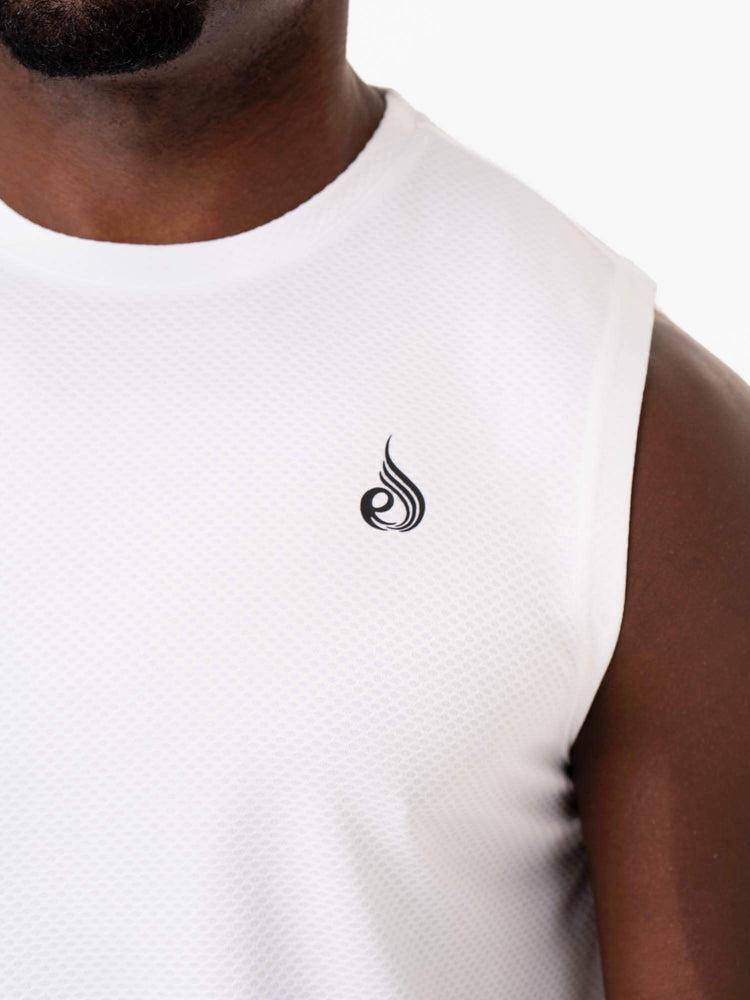 Men's Ryderwear Men Tanks Reflex Mesh Baller Tank Tanks White | NZ1172TV