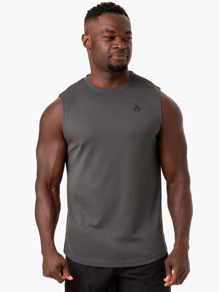 Men's Ryderwear Men Tanks Reflex Mesh Baller Tank Tanks Charcoal | NZ1173YU