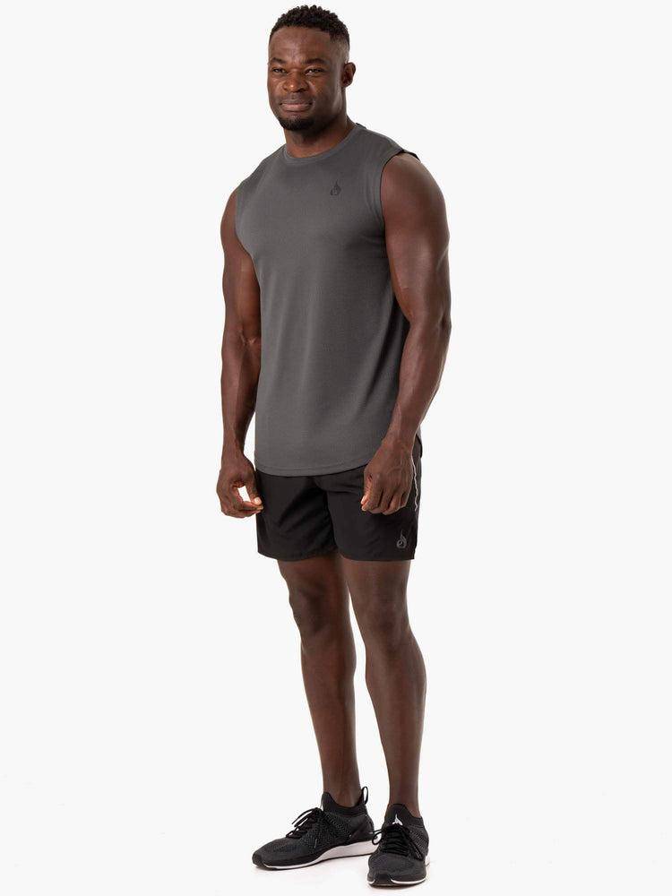 Men's Ryderwear Men Tanks Reflex Mesh Baller Tank Tanks Charcoal | NZ1173YU