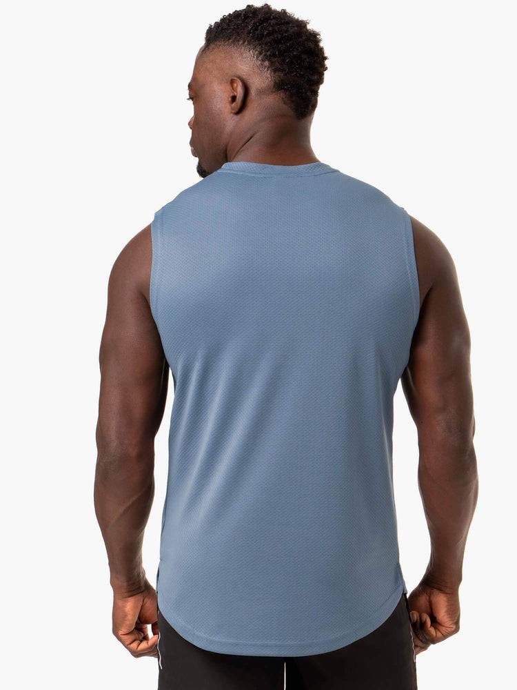 Men's Ryderwear Men Tanks Reflex Mesh Baller Tank Tanks Blue | NZ1175IS