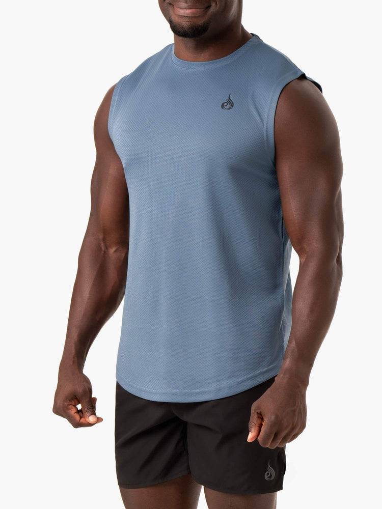 Men's Ryderwear Men Tanks Reflex Mesh Baller Tank Tanks Blue | NZ1175IS