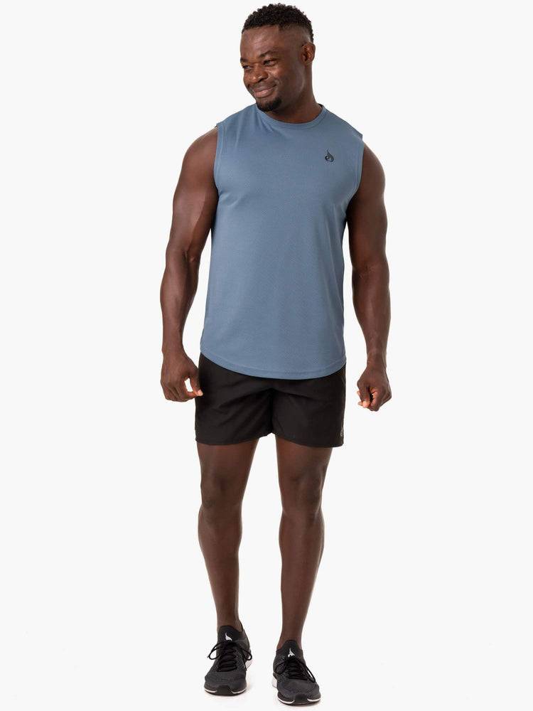 Men's Ryderwear Men Tanks Reflex Mesh Baller Tank Tanks Blue | NZ1175IS