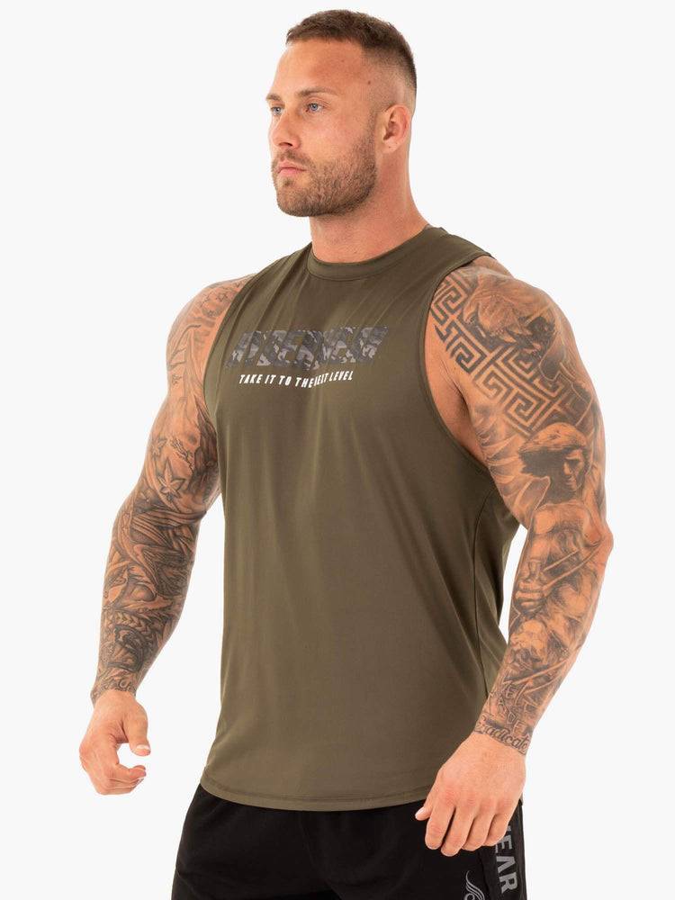 Men's Ryderwear Men Tanks Strength Baller Tank Tanks Khaki | NZ1177PQ