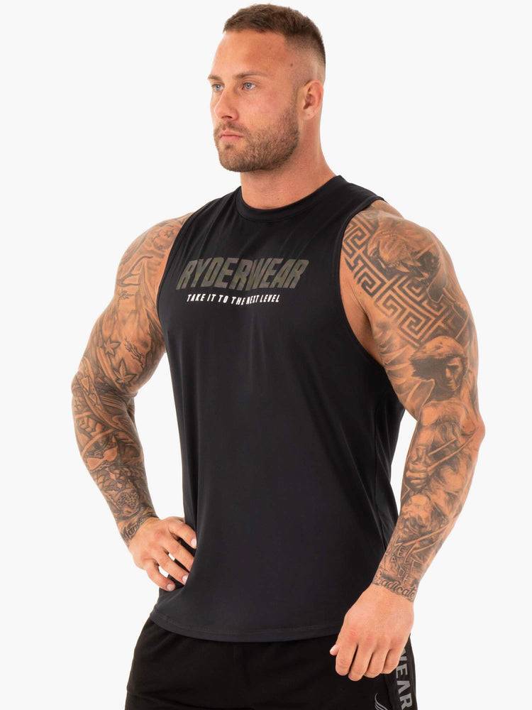 Men's Ryderwear Men Tanks Strength Baller Tank Tanks Black | NZ1179SO