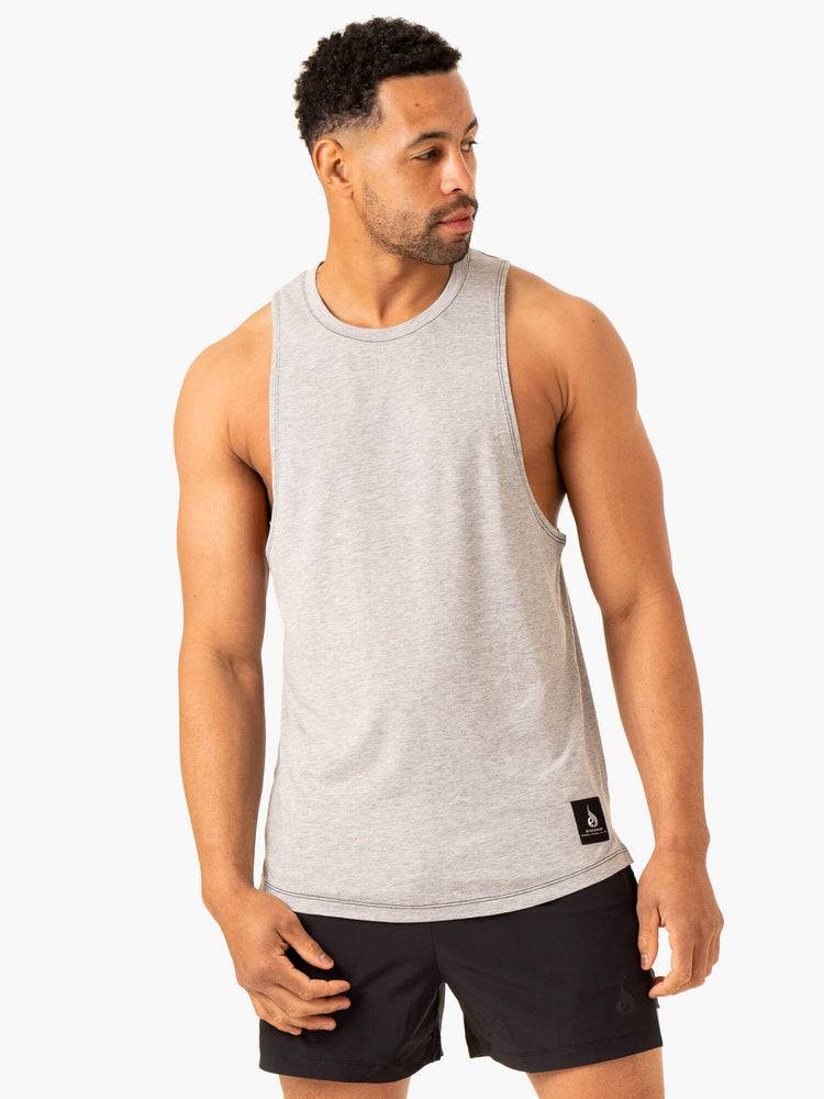 Men's Ryderwear Men Tanks Vital Baller Tank Tanks Grey Marl | NZ1182GL