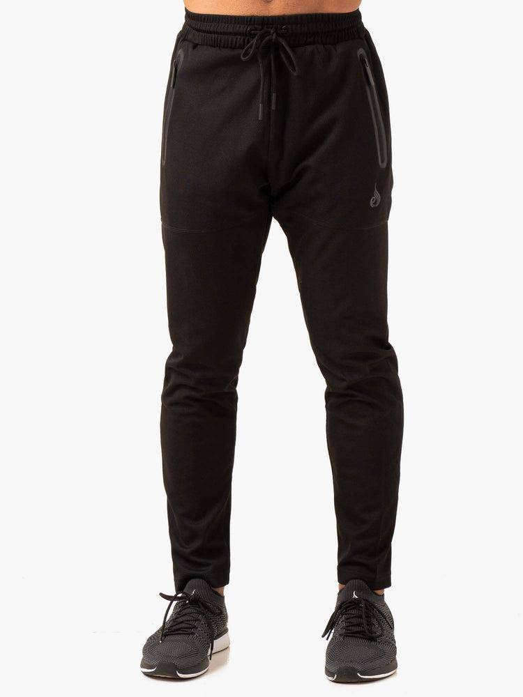 Men's Ryderwear Men Track Pants Mesh Training Track Pants Black | NZ1027HK