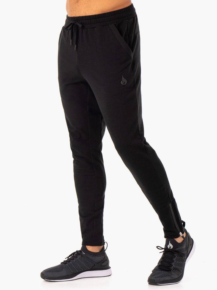 Men\'s Ryderwear Men Track Pants Optimal Gym Track Pants Black | NZ1028JJ