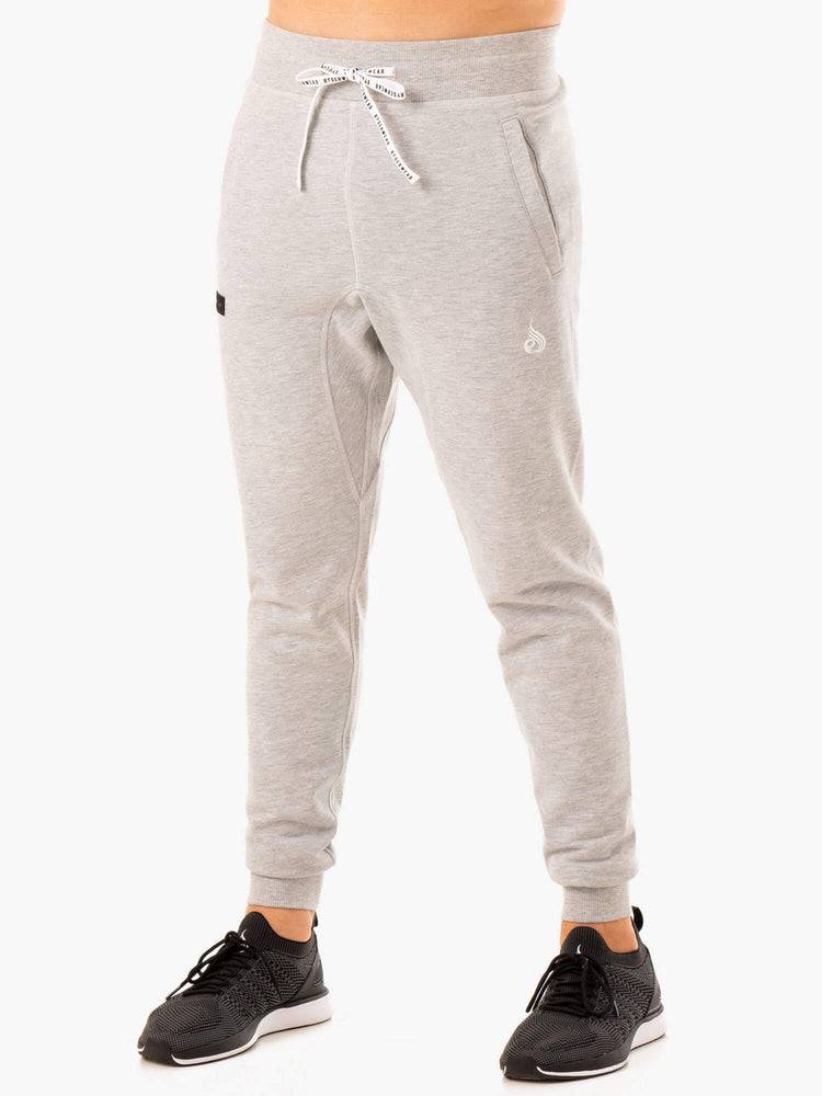 Men's Ryderwear Men Track Pants Recharge Tapered Track Pants Grey Marl | NZ1039WY