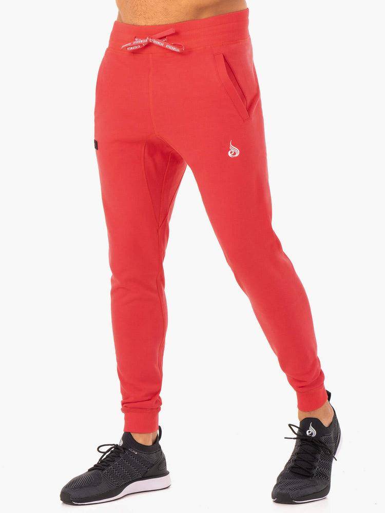 Men's Ryderwear Men Track Pants Recharge Tapered Track Pants Red | NZ1041RW