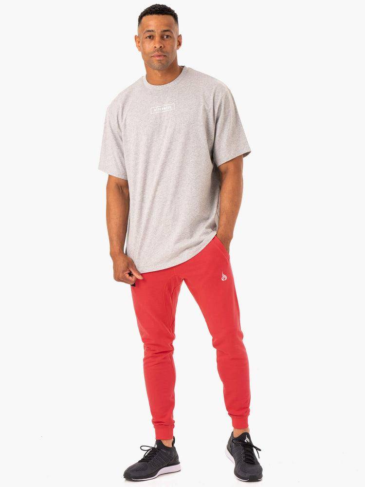 Men's Ryderwear Men Track Pants Recharge Tapered Track Pants Red | NZ1041RW