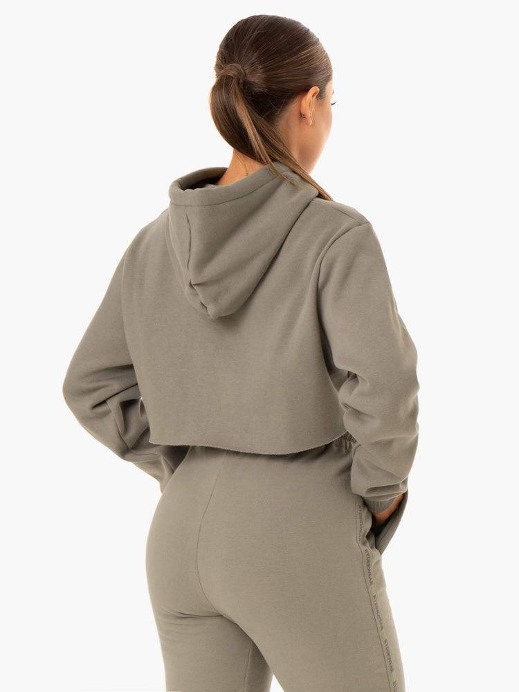 Women's Ryderwear Women Hoodie Base Pullover Hoodie Khaki | NZ1665RW