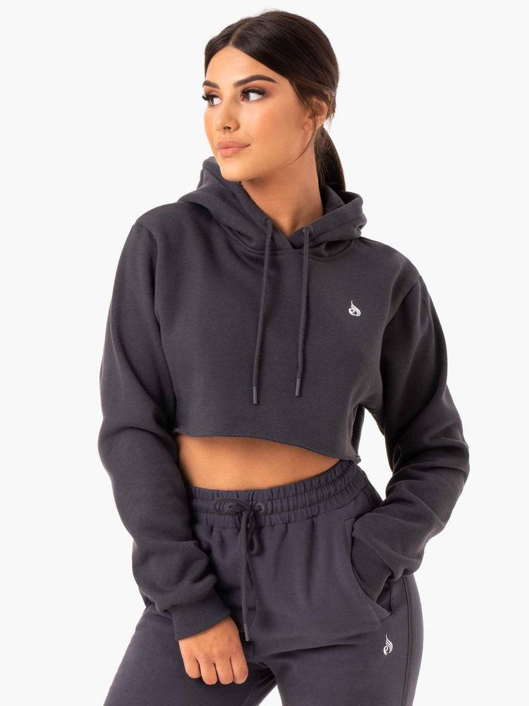 Women's Ryderwear Women Hoodie Base Pullover Hoodie Charcoal | NZ1667YU