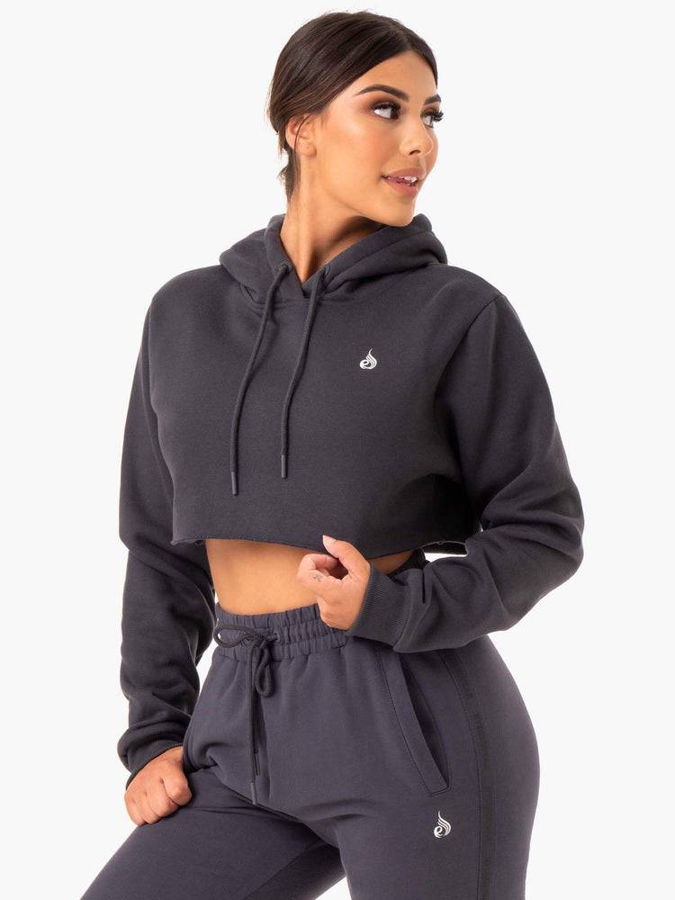 Women\'s Ryderwear Women Hoodie Base Pullover Hoodie Charcoal | NZ1667YU