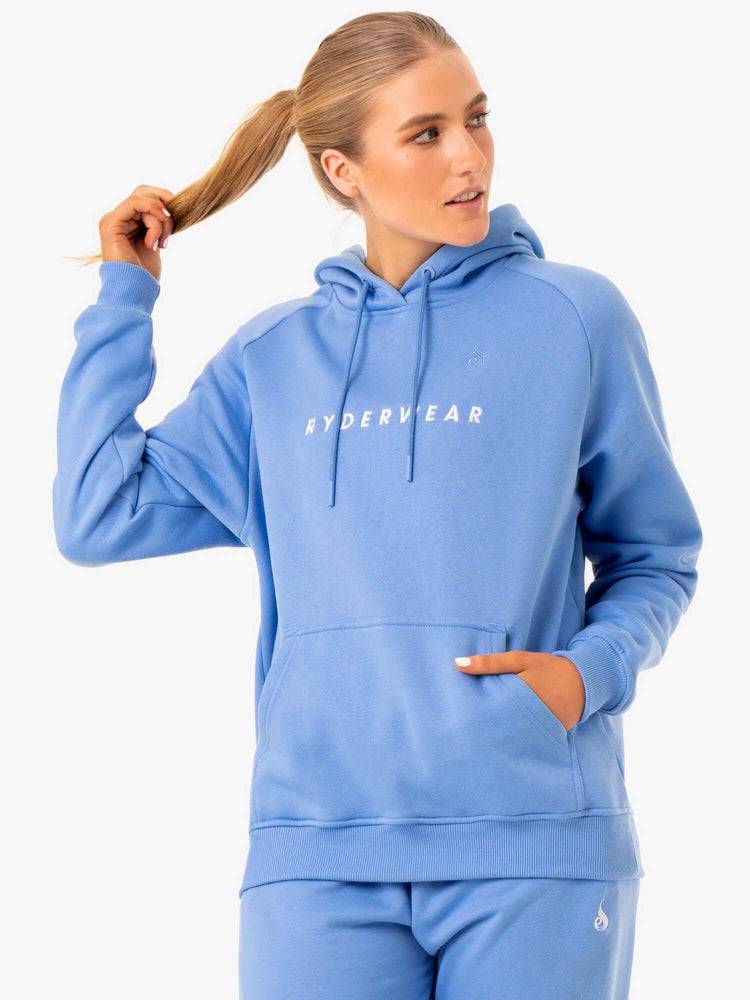 Women\'s Ryderwear Women Hoodie Off Duty Fleece Hoodie Sky Blue | NZ1655ZG