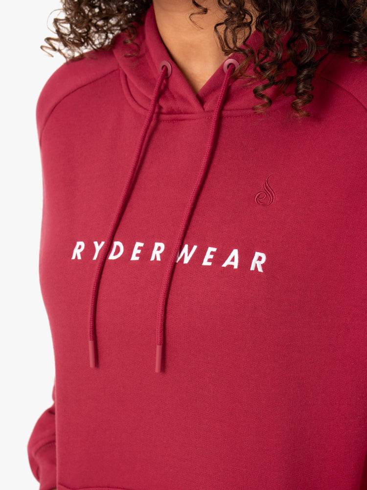 Women's Ryderwear Women Hoodie Off Duty Fleece Hoodie Burgundy | NZ1656XF