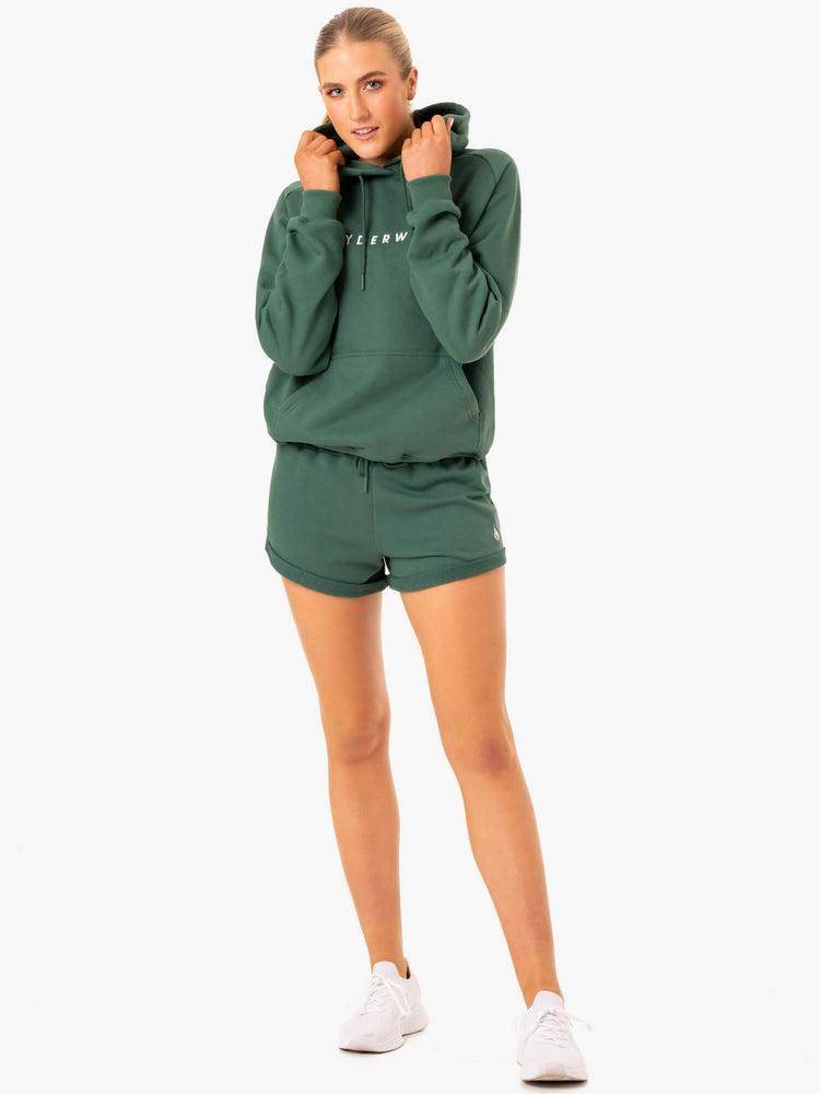 Women's Ryderwear Women Hoodie Off Duty Fleece Hoodie Green | NZ1657CE