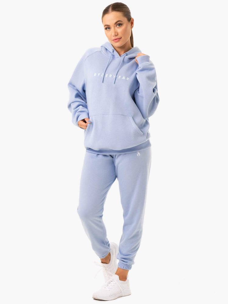 Women's Ryderwear Women Hoodie Off Duty Fleece Hoodie Blue Marl | NZ1658VD