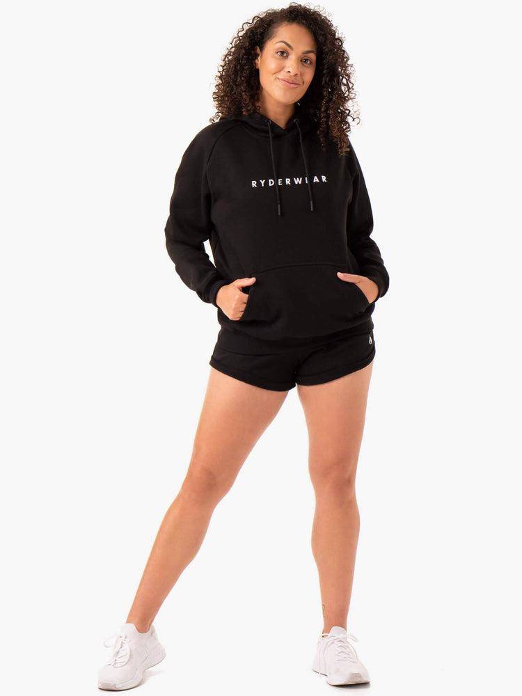 Women's Ryderwear Women Hoodie Off Duty Fleece Hoodie Black | NZ1672AP