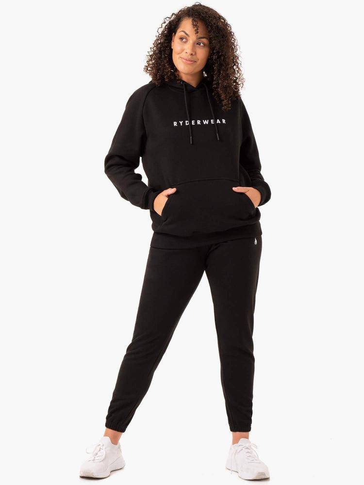 Women's Ryderwear Women Hoodie Off Duty Fleece Hoodie Black | NZ1672AP