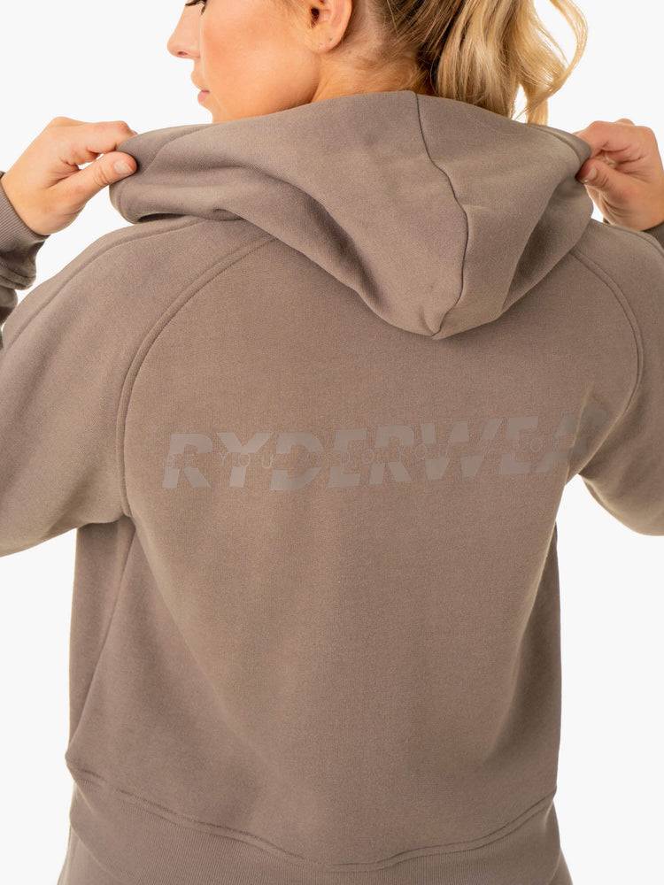 Women's Ryderwear Women Hoodie Sideline Hoodie Taupe | NZ1697PQ