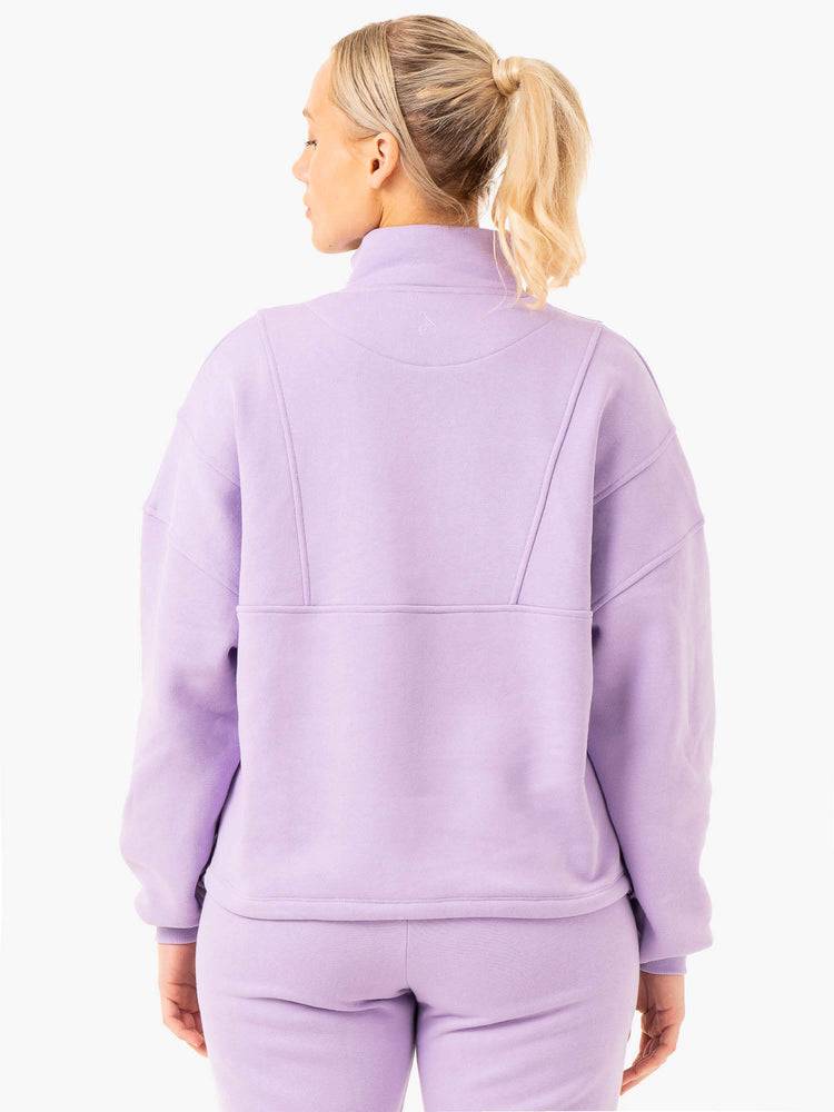 Women's Ryderwear Women Hoodie Sideline Half Zip Jumper Hoodie Lilac | NZ1701FM