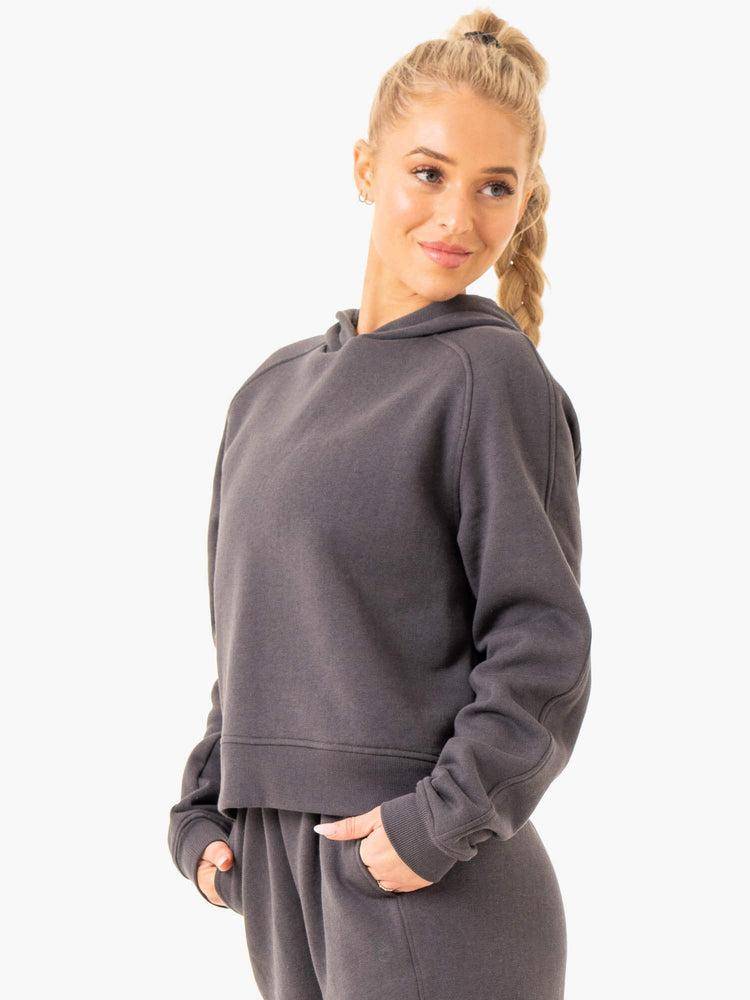 Women's Ryderwear Women Hoodie Sideline Hoodie Charcoal | NZ1702GL