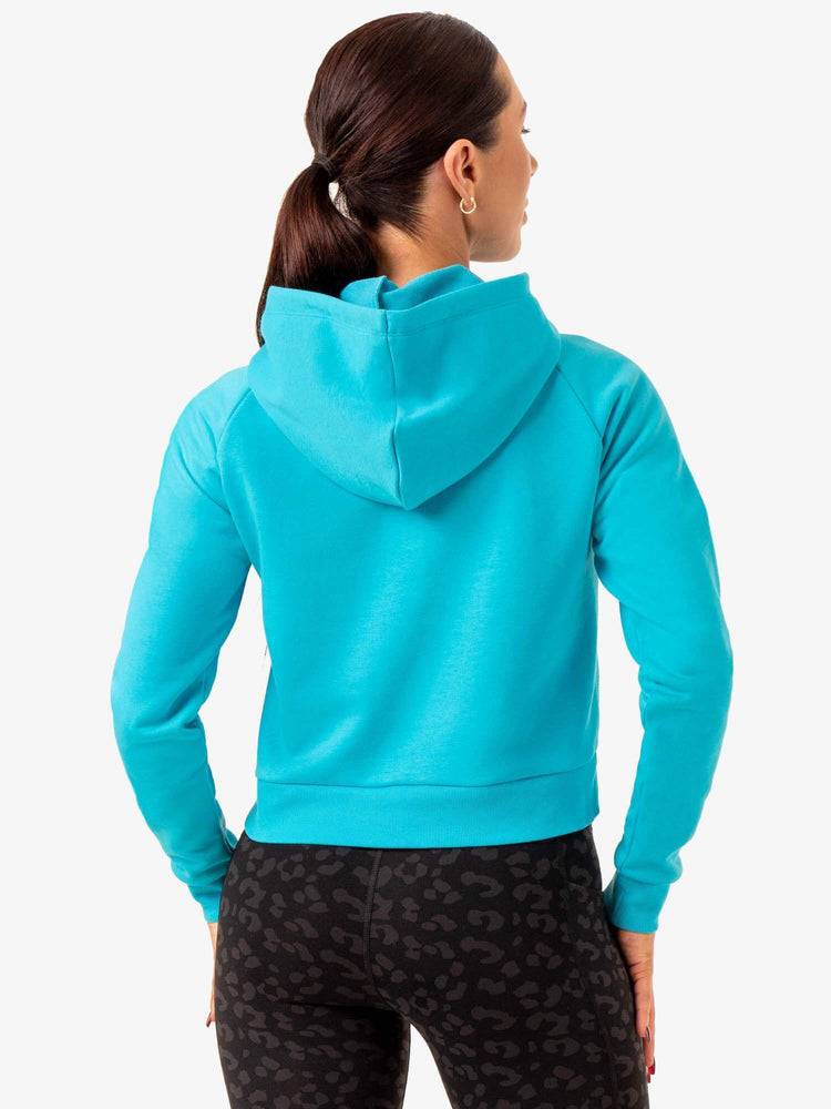 Women's Ryderwear Women Hoodie Ultra Pullover Hoodie Aqua | NZ1675FM