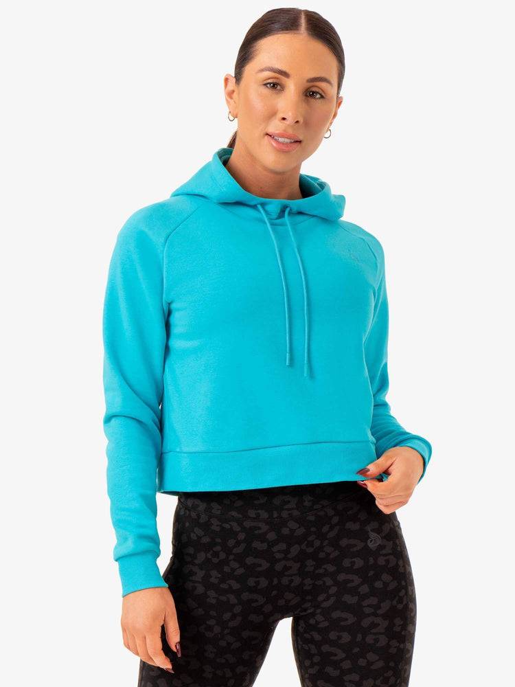 Women's Ryderwear Women Hoodie Ultra Pullover Hoodie Aqua | NZ1675FM